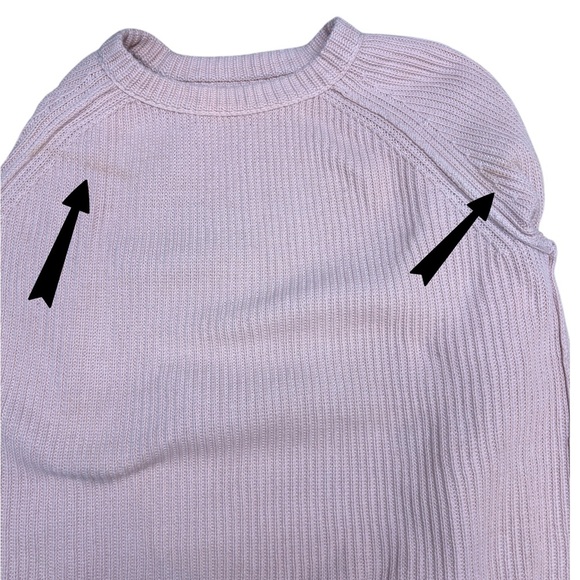 Jenni Kayne Fisherman Knit Sweater In Blush Cotton Oversized Ribbed Crewneck XXL - Picture 14 of 16